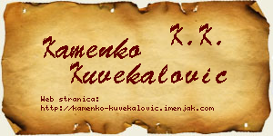 Kamenko Kuvekalović vizit kartica